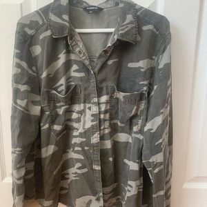 Camo Button- Up Shirt
